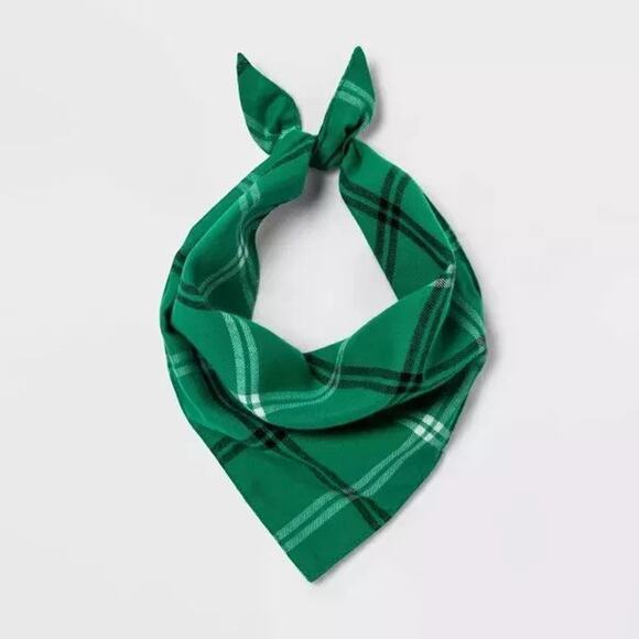 (4) Wondershop Green Plaid Matching Family Cat and Dog Bandana OS - Picture 6 of 8